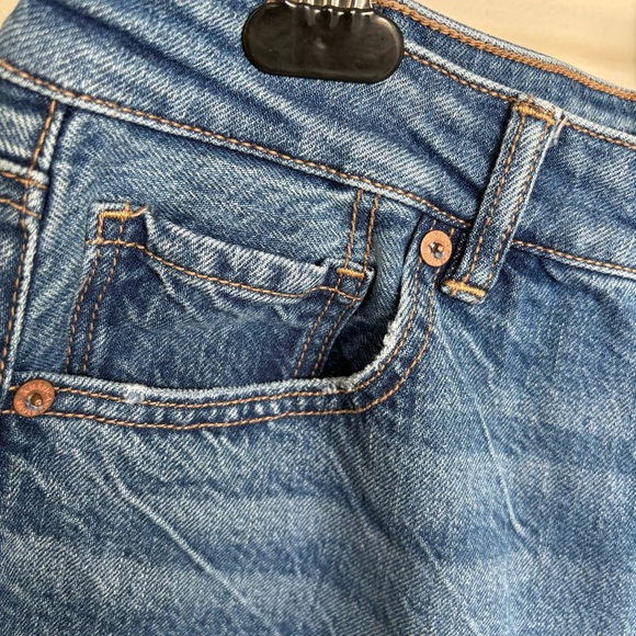 American Eagle Mom Straight Jeans Size 10 High Rise Tapered Vintage Blue - Picture 7 of 12